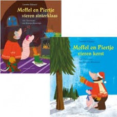 Dijkzeul, Lieneke met ill. van Doesjka Bramlage: Moffel en Piertje vieren Sinterklaas- vieren kerst ( omkeerboek)