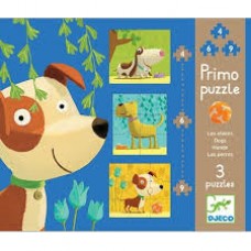 Djeco: Primo Puzzle honden ( 4-6-9 stukjes )